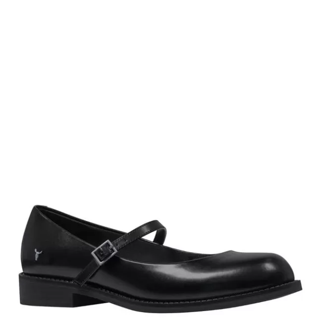 Windsor Smith Flats*APHRODITE BLACK LEATHER FLATS