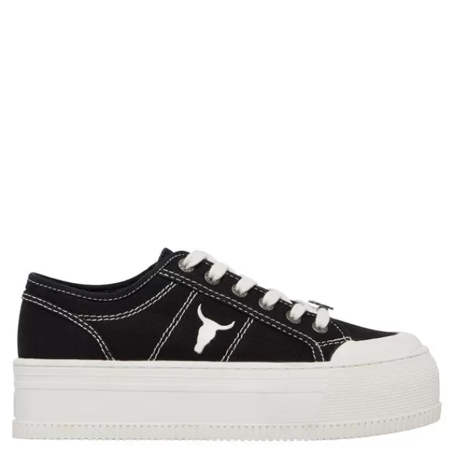 Windsor Smith Platform Sneakers*DEALBREAKER BLACK CANVAS / OFF WHITE SNEAKERS