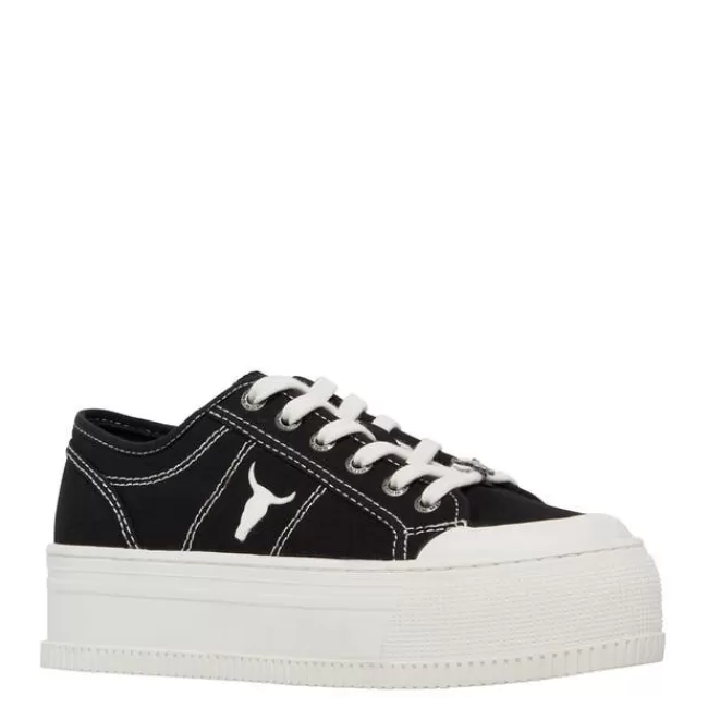 Windsor Smith Platform Sneakers*DEALBREAKER BLACK CANVAS / OFF WHITE SNEAKERS