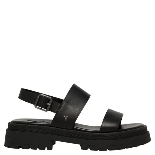 Windsor Smith Chunky Sandals*LOYALTY BLACK LEATHER SANDALS