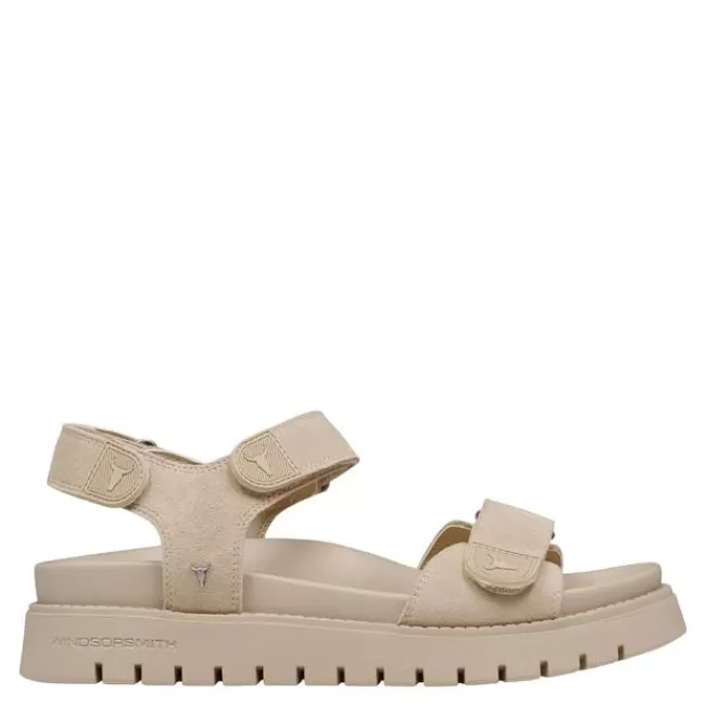 Windsor Smith Flat Sandals*MIDSUMMER TAUPE SUEDE SANDALS