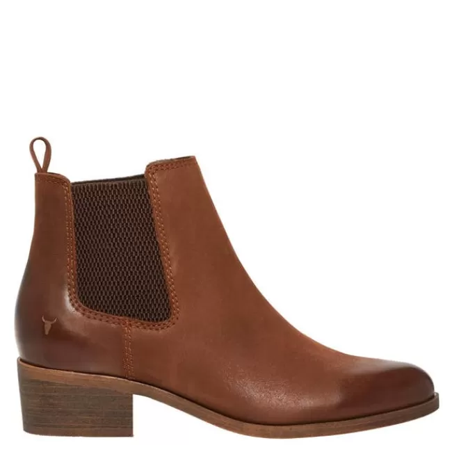 Windsor Smith Low Heel Boots*RAVEE TAN LEATHER BOOTS