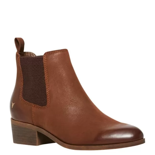 Windsor Smith Low Heel Boots*RAVEE TAN LEATHER BOOTS