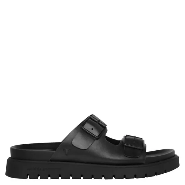 Windsor Smith Sandals*REIGN BLACK LEATHER SANDALS