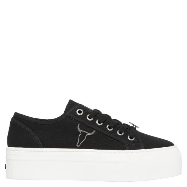 Windsor Smith Platform Sneakers*RUBY BLACK CANVAS / WHITE SNEAKERS