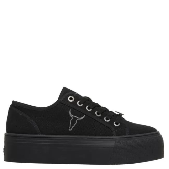 Windsor Smith Platform Sneakers*RUBY BLACK CANVAS SNEAKERS
