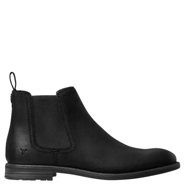 Windsor Smith Casual Boots*SAXON BLACK OIL SUEDE BOOTS