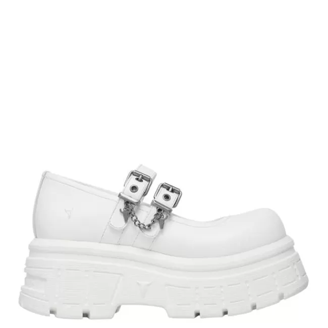 Windsor Smith Platform Shoes*SCARY WHITE LEATHER PLATFORM SHOES