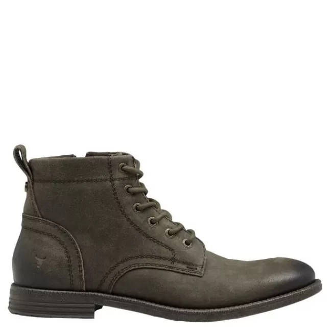 Windsor Smith Casual Boots*SEBASTIAN TAUPE OIL SUEDE LEATHER BOOTS