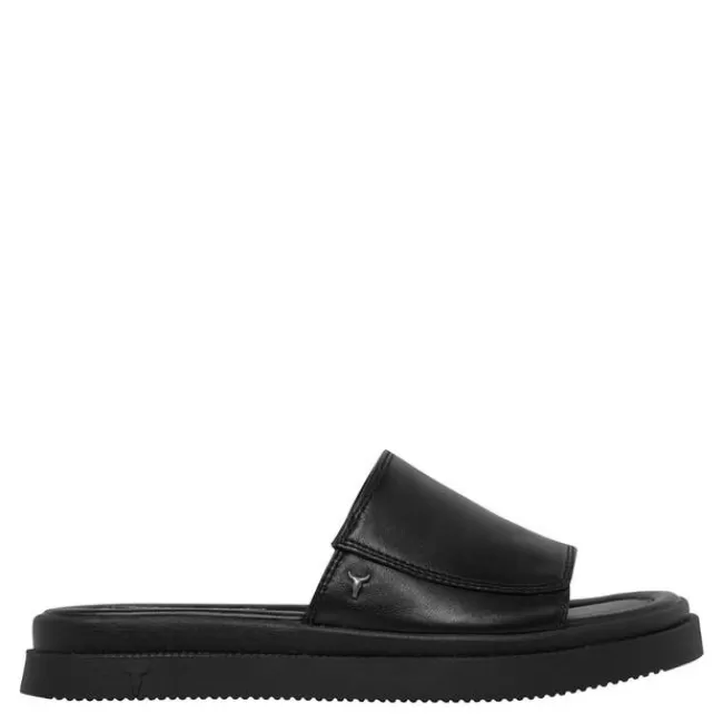 Windsor Smith Flat Sandals*SUMMER BLACK LEATHER SANDALS