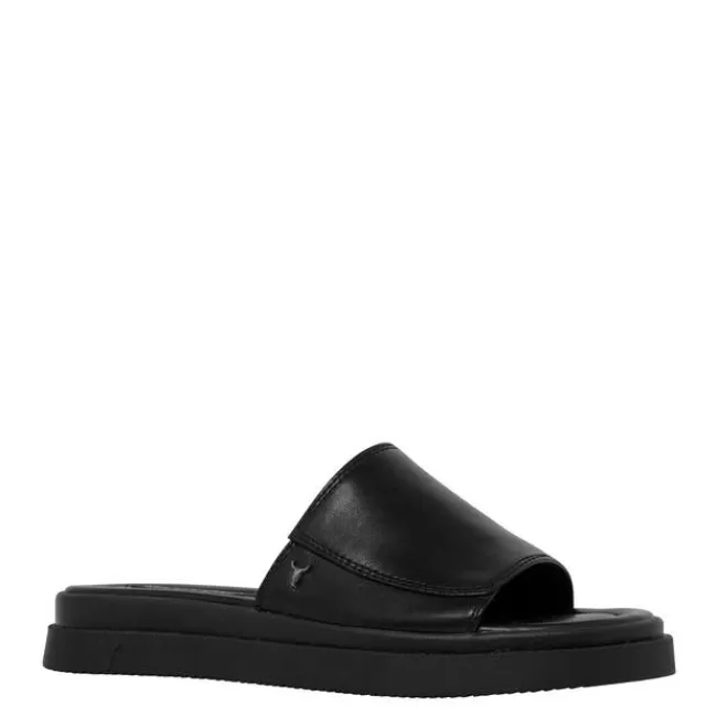 Windsor Smith Flat Sandals*SUMMER BLACK LEATHER SANDALS