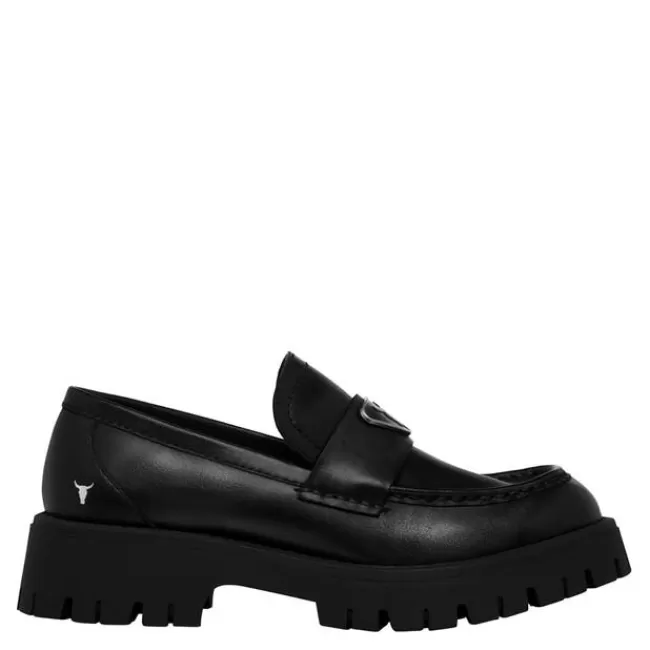 Windsor Smith Loafers*THRONE BLACK LEATHER LOAFERS