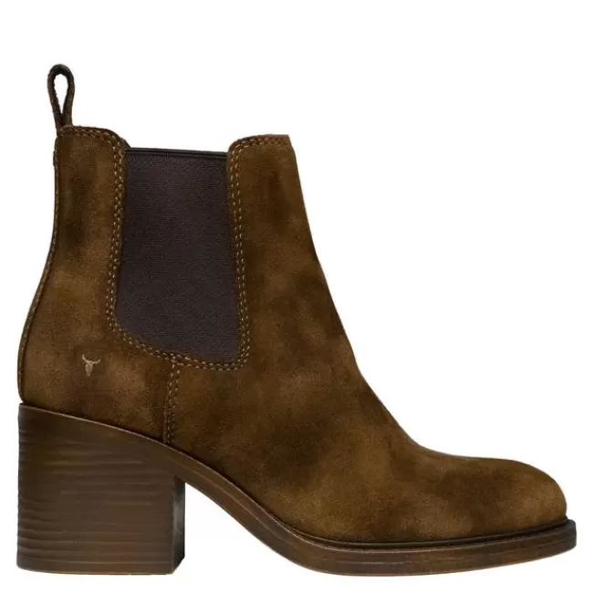 Windsor Smith Mid Heel Boots*VARSITY TAN SUEDE BOOTS