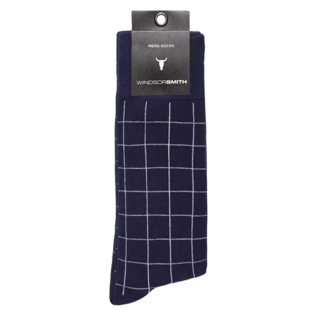 Windsor Smith Socks*WINDOW CHECK MENS DRESS SOCK